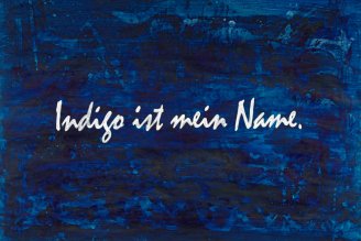 Indigo ist mein Name, Pigmente auf Papier, 78x100cm, 2016